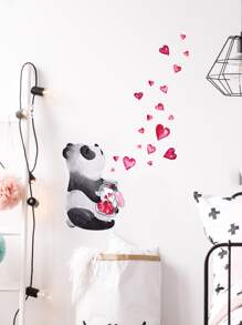 1pc Panda Print Glow In The Dark Wall Sticker - Multicolor - View 2