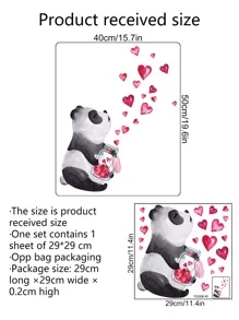 1pc Panda Print Glow In The Dark Wall Sticker - Multicolor - View 6