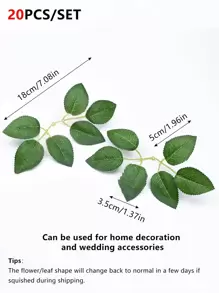 20/60/100pcs Artificial Plants Silk Roses Leaves Plastics Plants Bridal Bouquet Valentine's Day Fake Plants Wedding Decoration DIY Wreath Material, Bride Holding Wrist Flower Decoration Accessories, Wedding Car Decoration, Lintel Arch Decoration, Home, Dining Room, Bedroom, Vase Decoration, Birthday Party Decoration Materials New Year Gifts