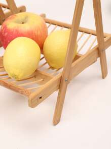 1pc Bamboo Fruit Storage Basket, Creative Food Storage Tray For Kitchen - Apricot - View 7