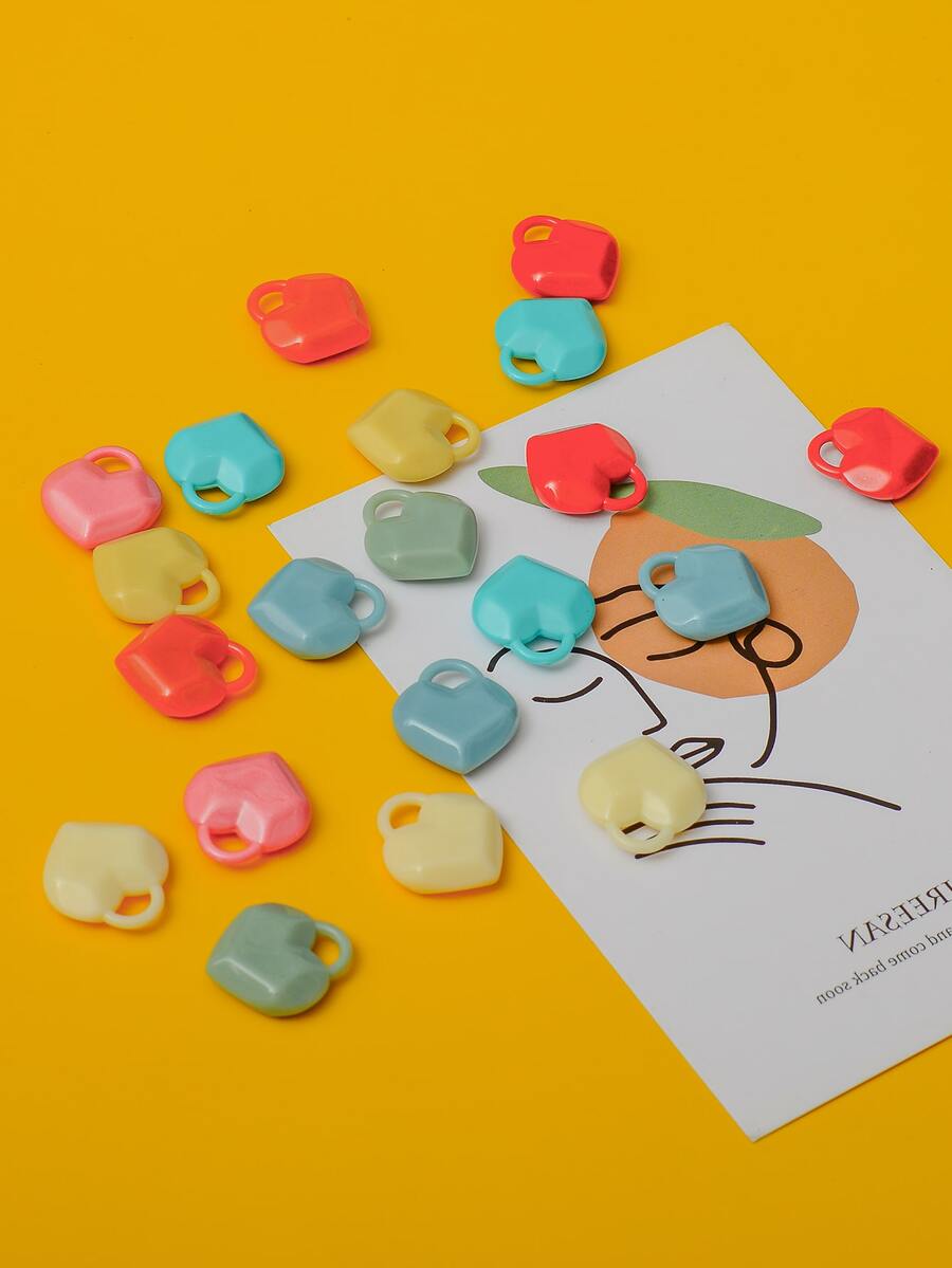 20pcs Heart DIY Pendant - Multicolor - View 1