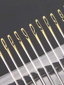 12pcs Blind Needle Elderly Needle-side Hole Hand Household Sewing Stainless Steel Sewing Needless Threading Apparel Sewing DIY - Multicolor - View 2