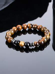 時尚流行3件套男士簡約串珠手鍊，適合珠寶禮物和時尚外觀 - 彩色 - 查看 4