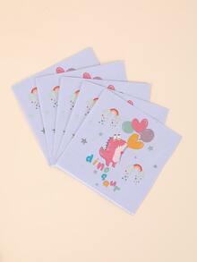 2pcs Cartoon Dinosaur & Balloon Pattern Disposable Napkin - Multicolor - View 3