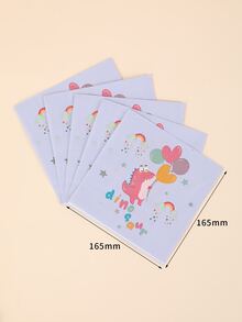 2pcs Cartoon Dinosaur & Balloon Pattern Disposable Napkin - Multicolor - View 4
