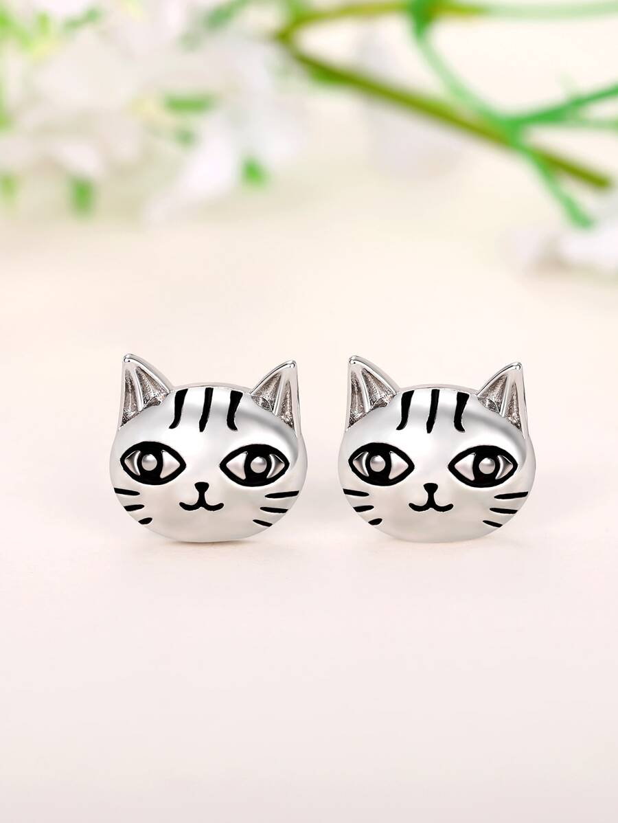 貓頭設計耳釘