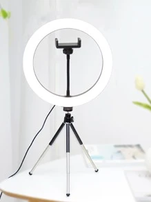 Luz de aro selfi 10 pulgadas con trípode - Negro - Ver 2