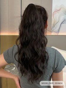 Nối tóc tổng hợp đuôi ngựa xoăn tự nhiên - màu nâu - Xem 3