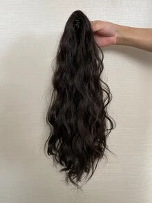 Nối tóc tổng hợp đuôi ngựa xoăn tự nhiên - màu nâu - Xem 7