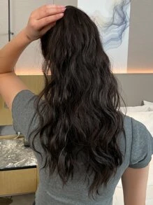 Nối tóc tổng hợp đuôi ngựa xoăn tự nhiên - màu nâu - Xem 4