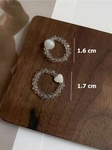 2 nhẫn hạt trái tim - trắng - Xem 3