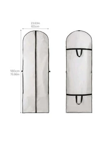 1pc Contrast Binding Clothing Cover - White - View 2