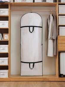 1pc Contrast Binding Clothing Cover - White - View 8