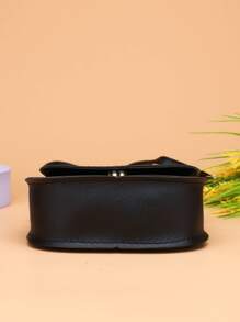 Mini bolso cruzado con forma de gato para niños, bolso accesorio de moda bonito estilo gato de dibujos animados para niñas jóvenes, monedero - Negro - Ver 3