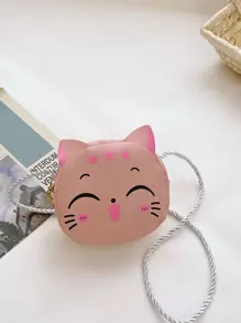 Girls Cat Design Novelty Bag - Pink - View 1