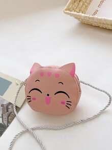 Girls Cat Design Novelty Bag - Pink - View 2