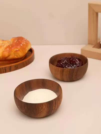 2pcs/1pc 复古红木调味盘