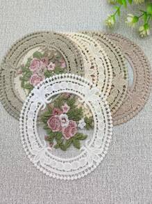 12cm Posavasos de encaje Vintage, posavasos para tazas de café con bordado de manteles individuales, posavasos para tazas de café de tela de estilo europeo, alfombrilla para plato de mesa antideslizante