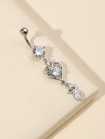 Aros de ombligo con decoración de corazón de circonita cúbica, de cobre, populares para piercing corporal, regalos para mujeres y hombres, San Valentín, mamá, madre, Día de la Madre