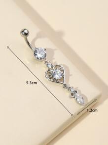 方晶锆石心形装饰肚脐环铜流行穿孔身体首饰礼物适合男女情人节、妈妈、母亲、母亲节、礼物