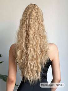 長款小波浪馬尾合成纖維接髮帶爪 - 棕色 - 查看 4