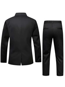 Manfinity Mode Men Single Breasted Blazer & Suit Trousers - Black - View 2