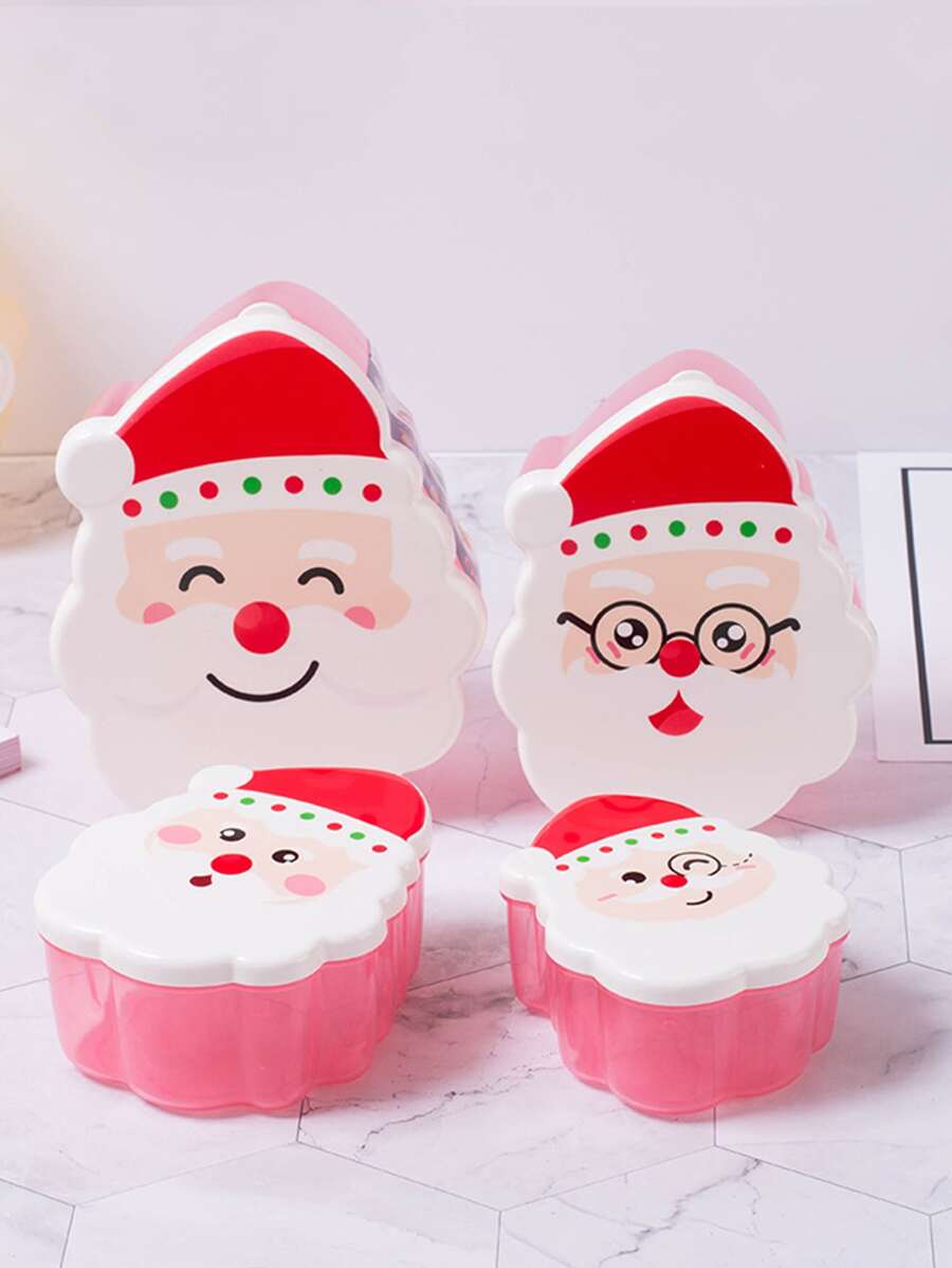 4 piezas Set Caja de conservación fresca Papá Noel de Navidad alimento - Multicolor - Ver 1