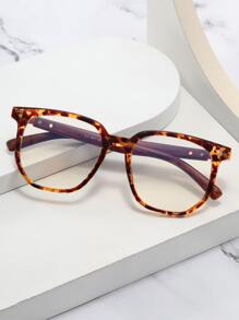 Tortoiseshell Geometric Frame Eyeglasses - Multicolor - View 2