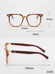 Tortoiseshell Geometric Frame Eyeglasses - Multicolor - View 3