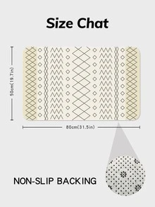 Geometric Pattern Bath Rug - Multicolor - View 3