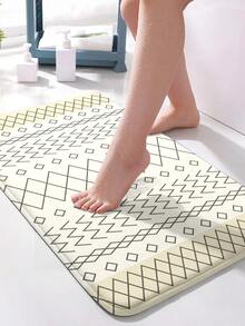 Geometric Pattern Bath Rug - Multicolor - View 4