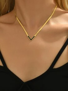 Letter Charm Necklace - Multicolor - View 1