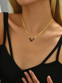 Letter Charm Necklace - Multicolor - View 3