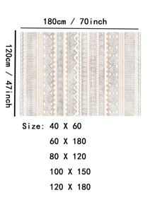 1入組幾何樣式現代滌綸防滑地毯 - 彩色 - 查看 3