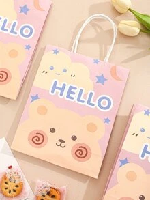 4pcs Bear & Letter Graphic Packaging Bag - Multicolor - View 1