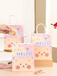 4pcs Bear & Letter Graphic Packaging Bag - Multicolor - View 2