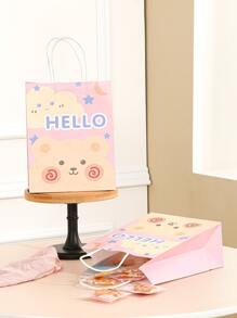 4pcs Bear & Letter Graphic Packaging Bag - Multicolor - View 3
