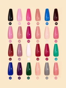576pcs Long Coffin Mixed Color Fake Nail - Multicolor - View 4