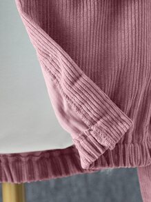 Sparklyn Cô gái Tween Chi tiết về Flap áo có mũ Vải to sợi Áo khoác & Quần Without Tee - Bụi hồng - Xem 5