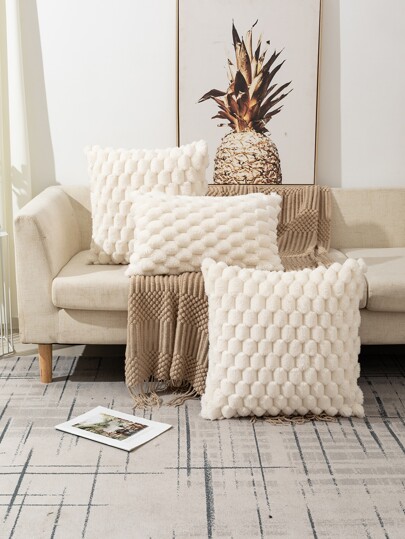 1 Peça Capa De Almofada Quadrada Em Pelúcia Estilo Bohemian Com Padrão De Casca De Tartaruga, Adequado Para Sala De Estar, Quarto, Uso Externo, Todas As Estaçõess