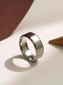 2 chiếc nhẫn nam tối giản, trang sức bằng thép không gỉ - Nhiều màu - Xem 2