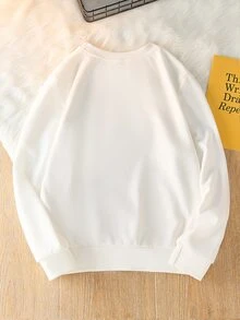 Girls Butterfly & Heart Print Sweatshirt - White - View 2