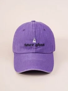 男士鬼与字母刺绣棒球帽街头万圣节 - 紫色 - 查看 1