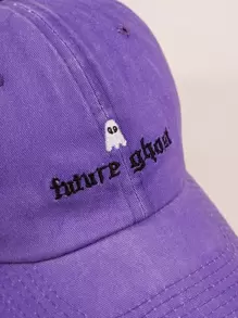 男士鬼与字母刺绣棒球帽街头万圣节 - 紫色 - 查看 3