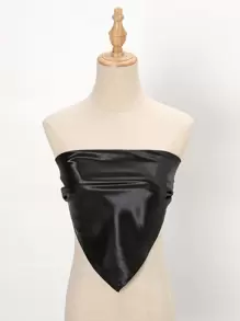 1入實色女士頭巾圍巾，多功能優雅頭巾，頭髮束帶，頭帶，打造完美裝扮的理想產品 - 黑色 - 查看 5