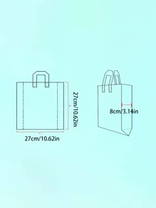 5入/10入/20入/50入，黑白格紋高級手提袋，純色塑料禮品袋，透明購物衣服袋，便攜式禮品包裝袋，派對禮品袋，節慶禮品袋，派對小禮袋 - 金色 - 查看 7