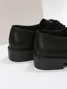 Lace-up Front Oxford Shoes - Black - View 3