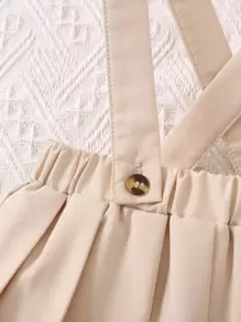 SHEIN Genkimix Kids 年輕女孩褶皺擺子圍裙裙