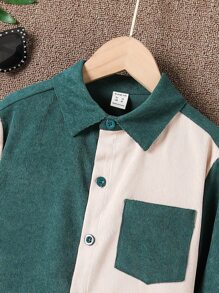 Boys Two Tone Pocket Patched Shirt & Trousers - Multicolor - View 3
