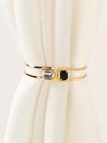 1pc Iron Alloy Curtain Holdback, Luxury Rhinestone Decor Curtain Buckle For Home - Multicolor - View 1